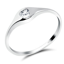 Romantic Heart Silver Ring NSR-543